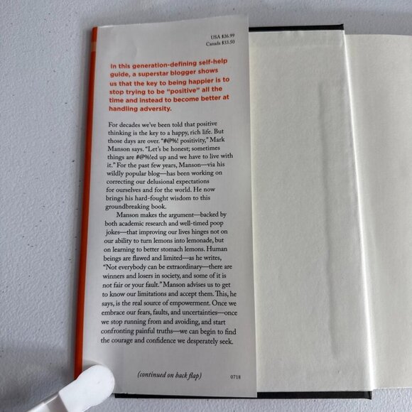 Subtle Art of Not Giving A #@%! Mark Manson 2018 Hardcover 9780062884022 NEW* - Picture 3 of 4